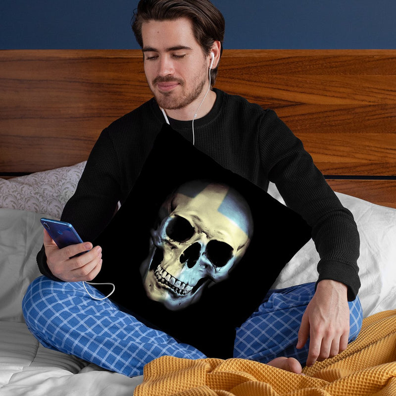 Swedish Skull Throw Pillow By Nicklas Gustafsson