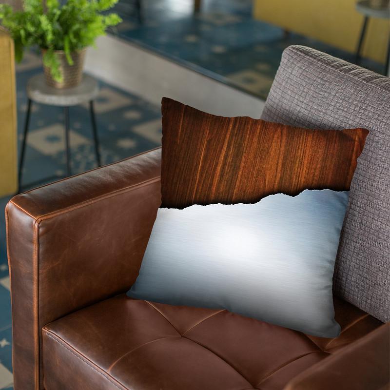 Wooden Brushed Metal Throw Pillow By Niklas Gustafson