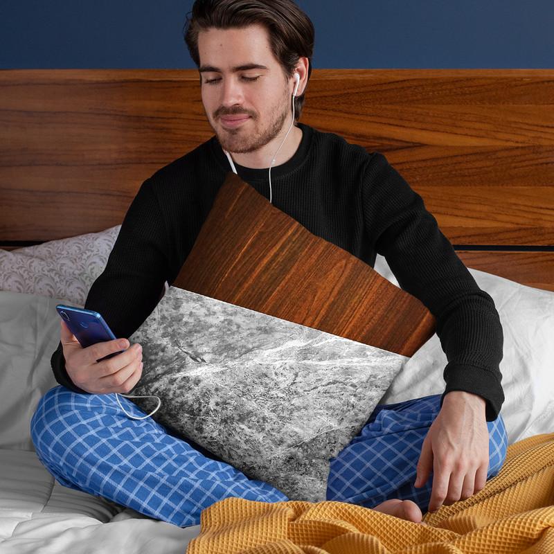 Wooden Marble Throw Pillow By Niklas Gustafson