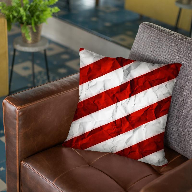 Crumbled Red Stripes Throw Pillow By Niklas Gustafson
