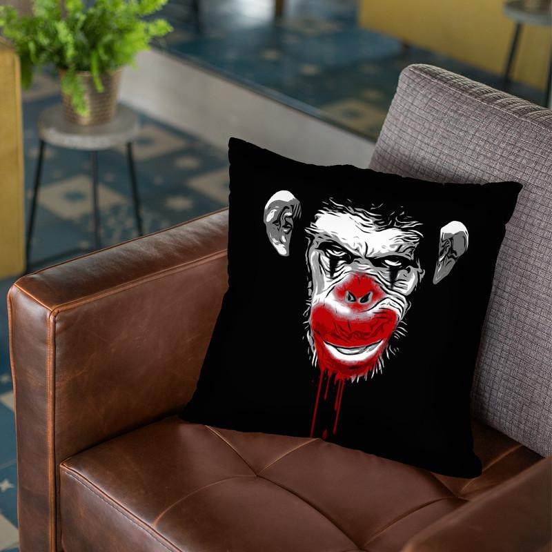 Evil Monkey Clown Throw Pillow By Niklas Gustafson