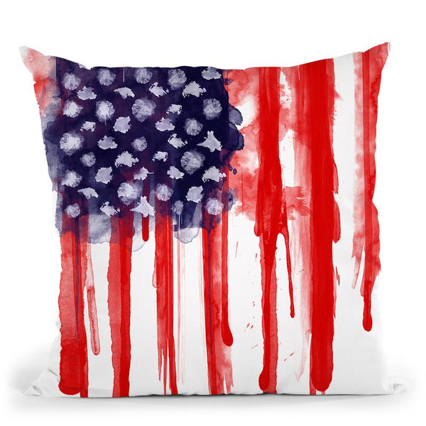 American Spatter Flag Throw Pillow By Niklas Gustafson