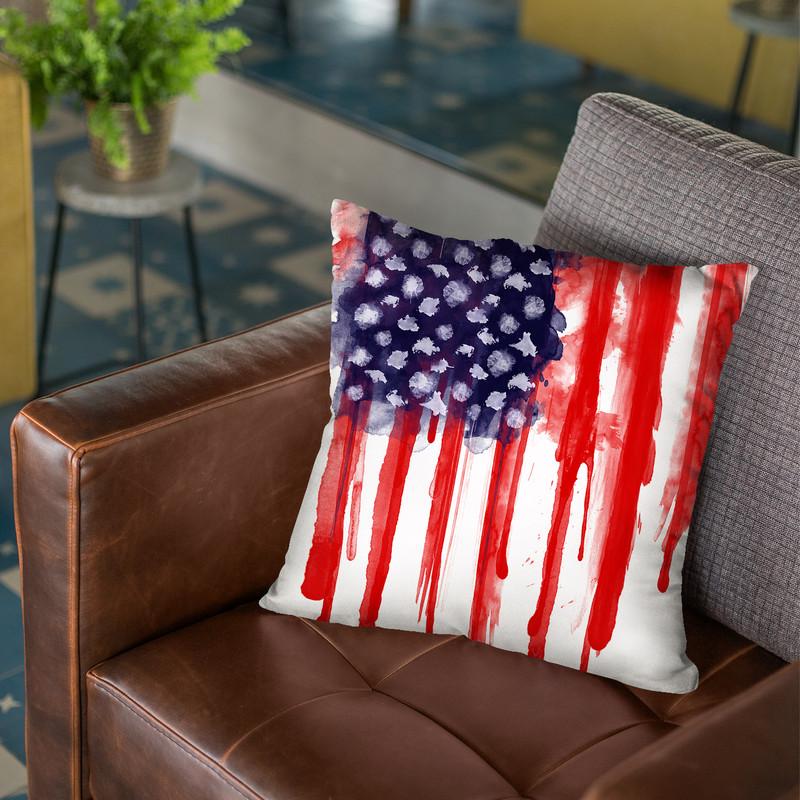 American Spatter Flag Throw Pillow By Niklas Gustafson