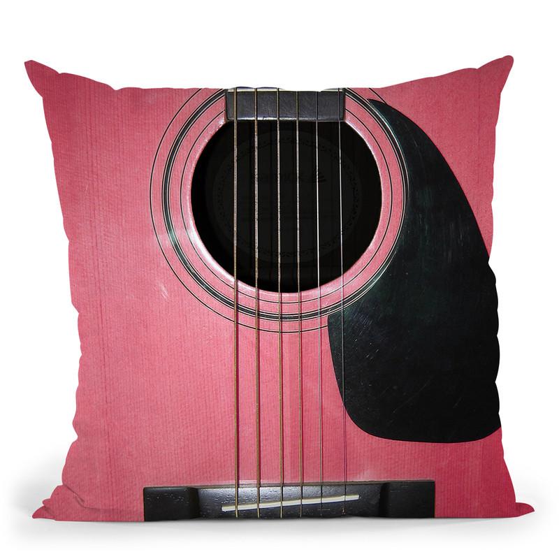 Guitar Pink Throw Pillow By Niklas Gustafson