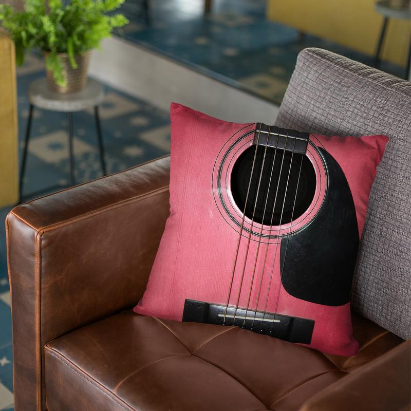 Guitar Pink Throw Pillow By Niklas Gustafson
