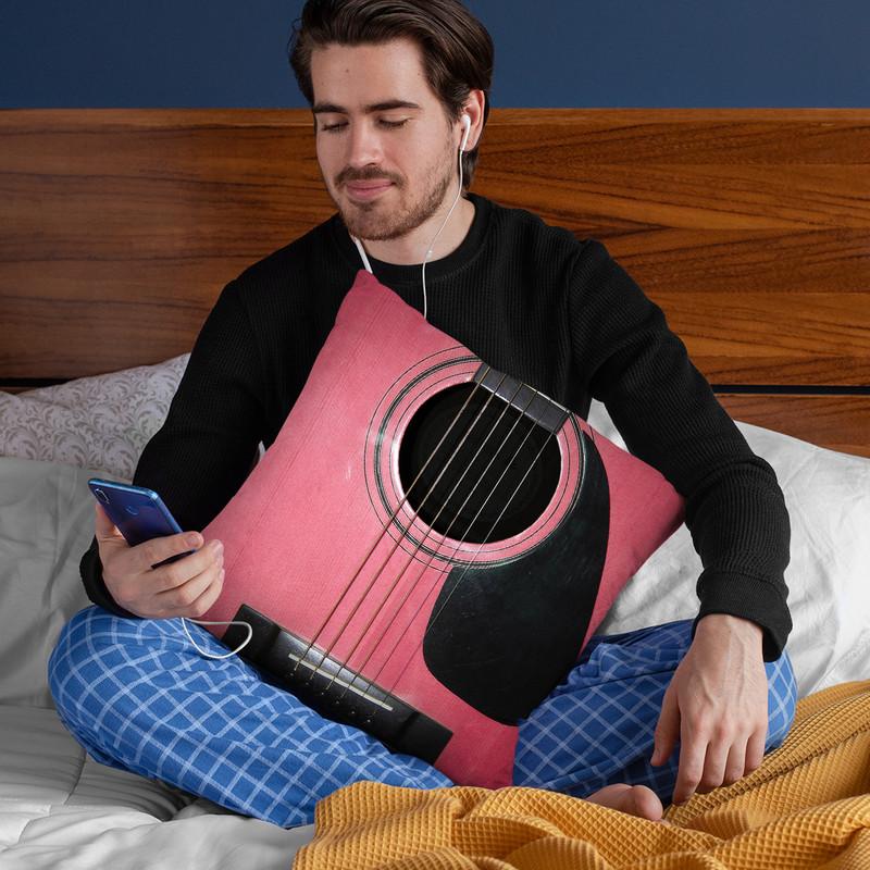 Guitar Pink Throw Pillow By Niklas Gustafson