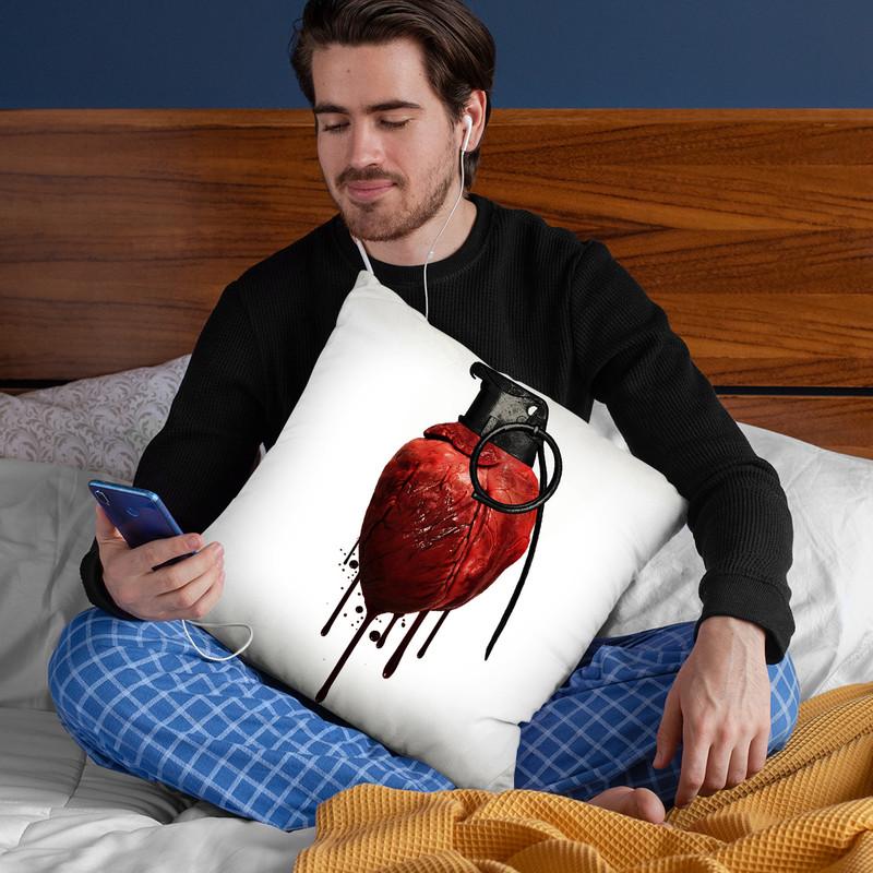 Heart Grenade Throw Pillow By Niklas Gustafson