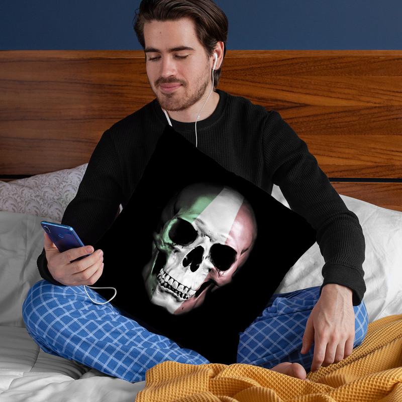 Italian Skull Throw Pillow By Niklas Gustafson