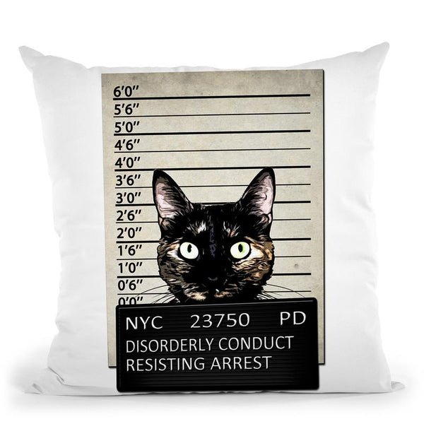 Kitty Mugshot Throw Pillow By Niklas Gustafson