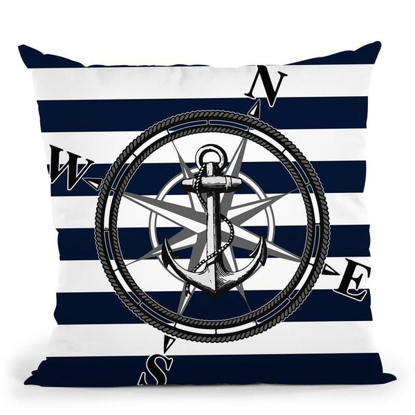 Navy Striped Nautica Throw Pillow By Niklas Gustafson