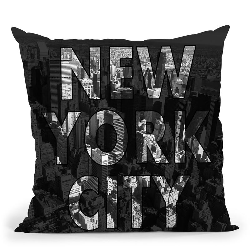 New York City - Black Throw Pillow By Niklas Gustafson