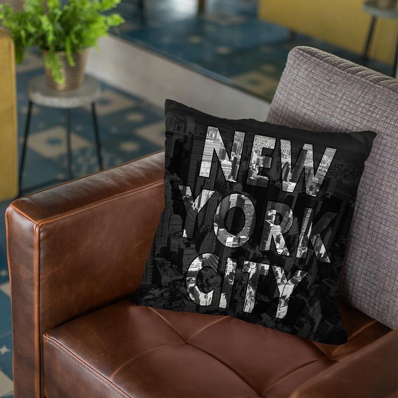 New York City - Black Throw Pillow By Niklas Gustafson