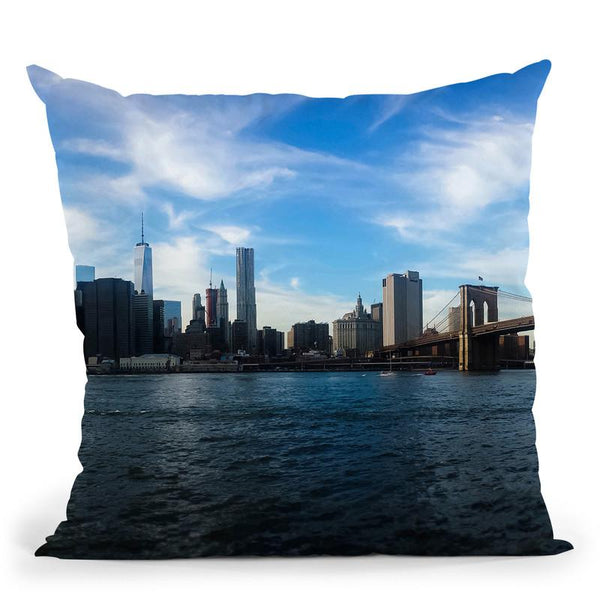 New York Skyline - Color Throw Pillow By Niklas Gustafson