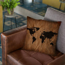 Old Wrinkled World Map Throw Pillow By Niklas Gustafson