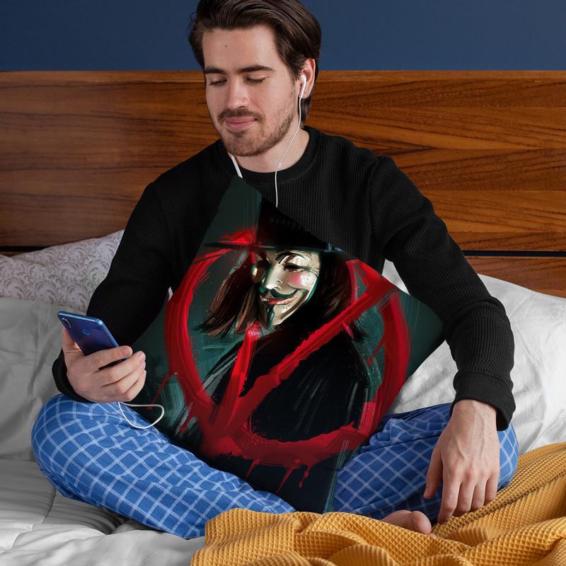 V For Vendetta Throw Pillow By Nikita Abakumov