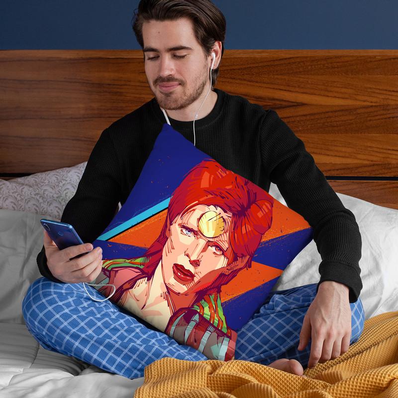 David Bowie Throw Pillow By Nikita Abakumov