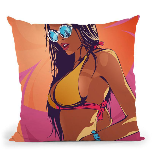 Girl Throw Pillow By Nikita Abakumov