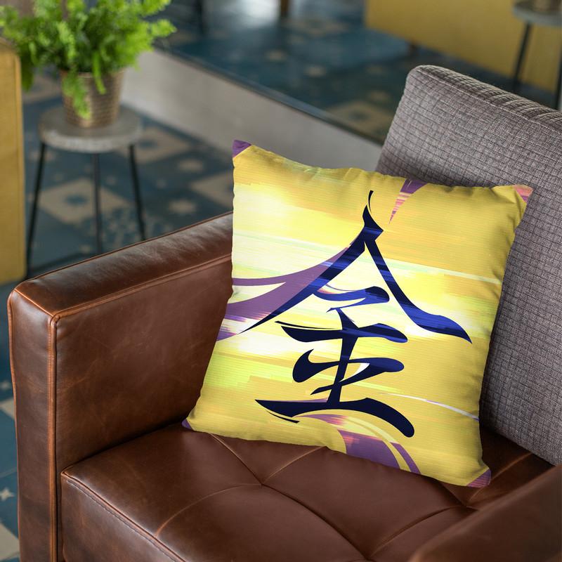 Gold Throw Pillow By Nikita Abakumov
