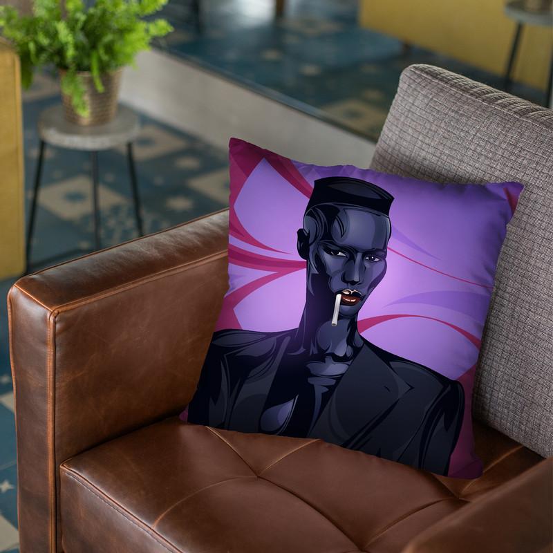 Grace Jones Throw Pillow By Nikita Abakumov
