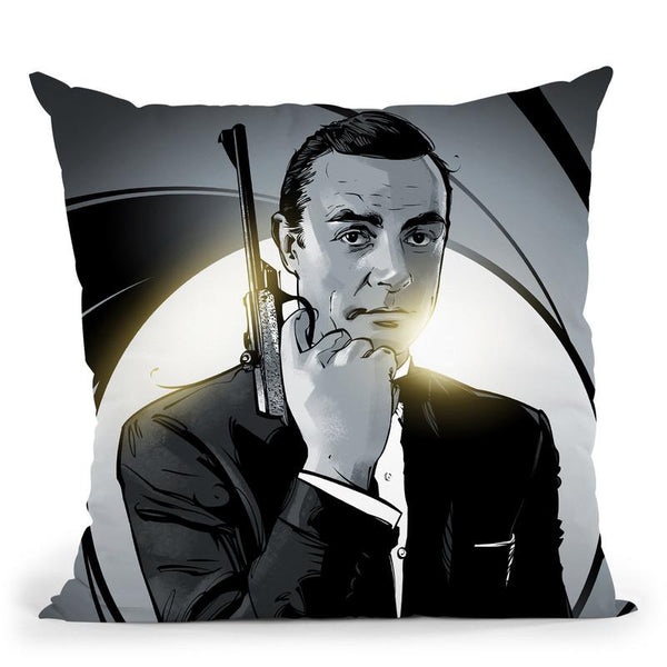 James Bond Throw Pillow By Nikita Abakumov