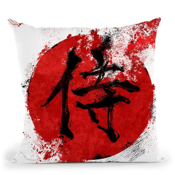 Kanji Samurai Throw Pillow By Nikita Abakumov