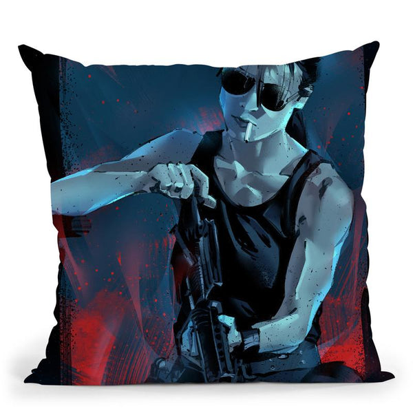 Sarah Connor Throw Pillow By Nikita Abakumov