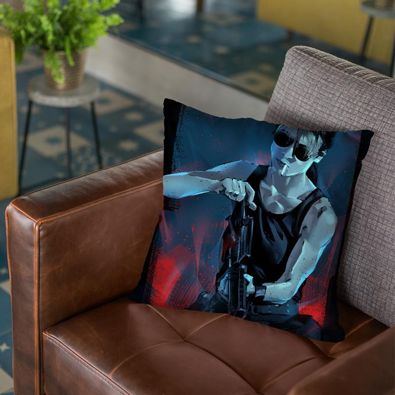 Sarah Connor Throw Pillow By Nikita Abakumov