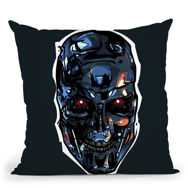 Terminator Head Throw Pillow By Nikita Abakumov
