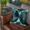 Vintage World Map Black And Teal Throw Pillow By Nature Magick