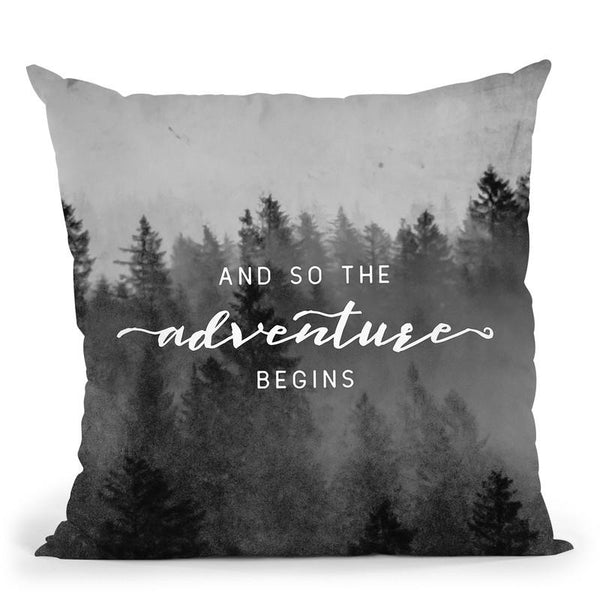 And So The Adventure Begins Morning Forest Throw Pillow By Nature Magick