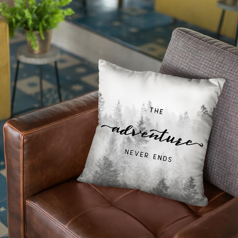 The Adventure Never Ends Throw Pillow By Nature Magick