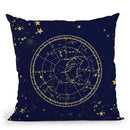 Vintage Star Map Navy And Gold Throw Pillow By Nature Magick