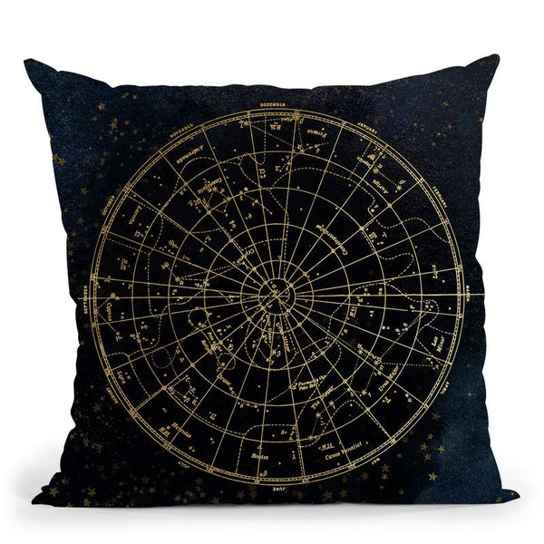 Vintage Star Map Navy And Gold Ii Throw Pillow By Nature Magick