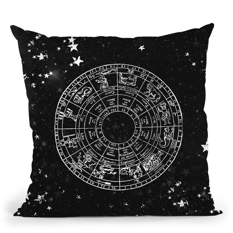 Vintage Star Map Black And Gray Throw Pillow By Nature Magick