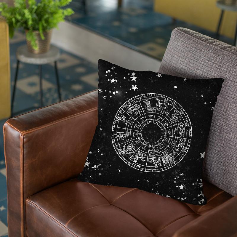 Vintage Star Map Black And Gray Throw Pillow By Nature Magick