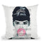 Audrey Hepburn With Bubble Gum Throw Pillow By Not Much To Say