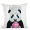 Panda With Bubble Gum Throw Pillow By Not Much To Say