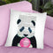Panda With Bubble Gum Throw Pillow By Not Much To Say