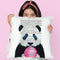 Panda With Bubble Gum Throw Pillow By Not Much To Say