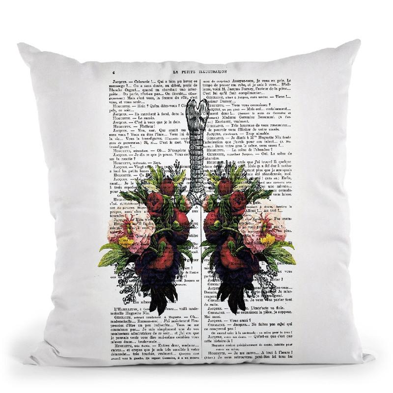 Peony Lungs Throw Pillow By Not Much To Say
