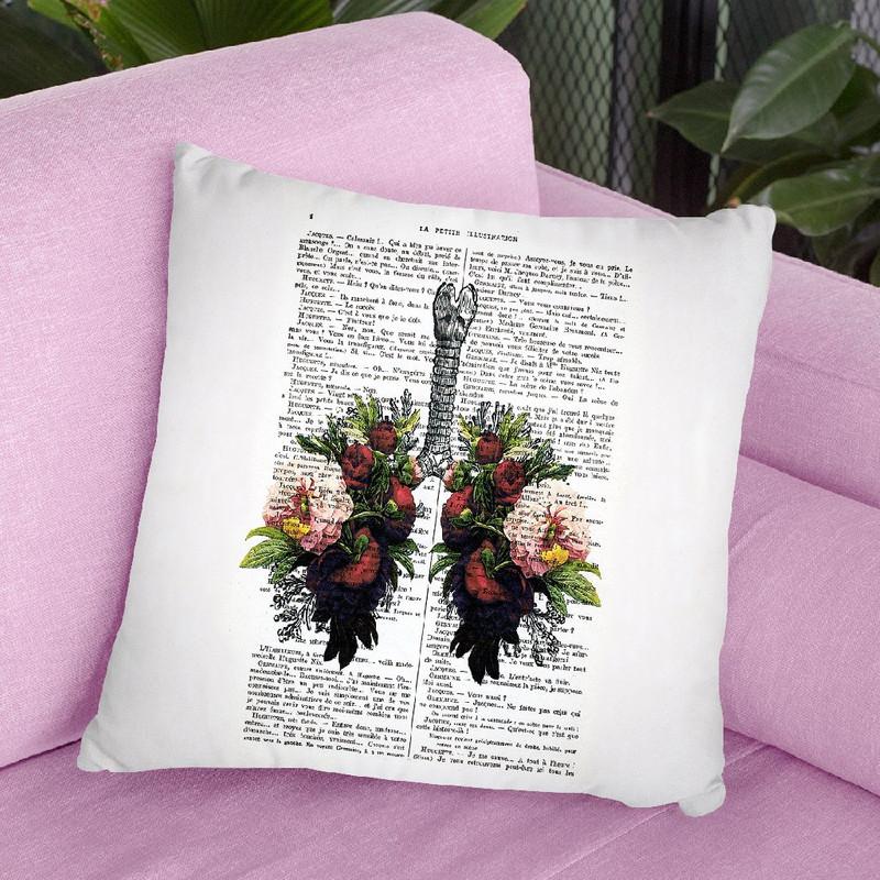 Peony Lungs Throw Pillow By Not Much To Say