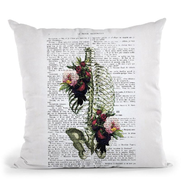 Ribcage With Flowers I Throw Pillow By Not Much To Say