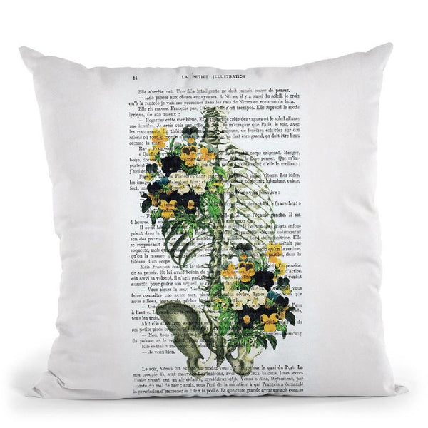 Ribcage With Flowers Ii Throw Pillow By Not Much To Say