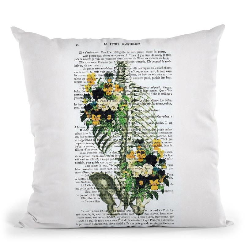 Ribcage With Flowers Ii Throw Pillow By Not Much To Say
