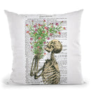 Skeleton With Flowers Throw Pillow By Not Much To Say