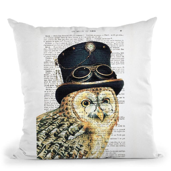 Steampunk Owl Throw Pillow By Not Much To Say