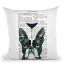 Boston Terrier With Wine Glass Throw Pillow By Not Much To Say