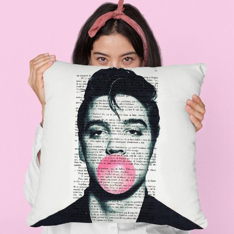 Elvis With Bubble Gum Throw Pillow By Not Much To Say