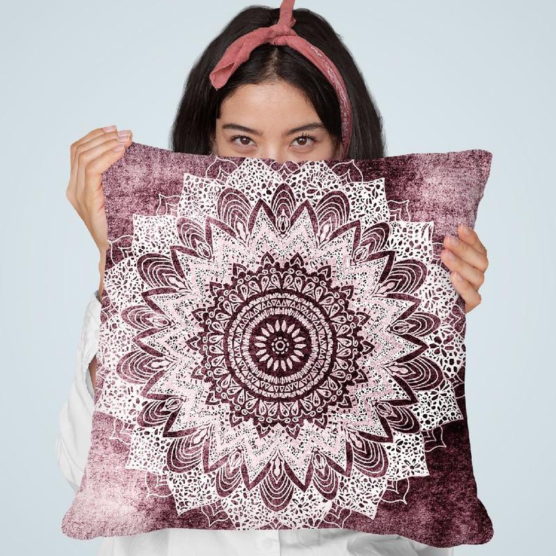 Bohochic Mandala In Burgundi Throw Pillow By Nika Martines