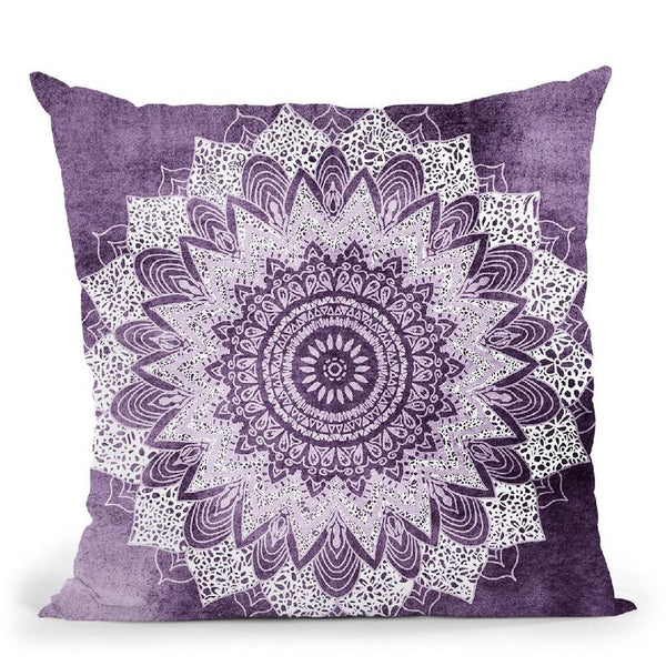 Bohochic Mandala In Ultraviolet Throw Pillow By Nika Martines